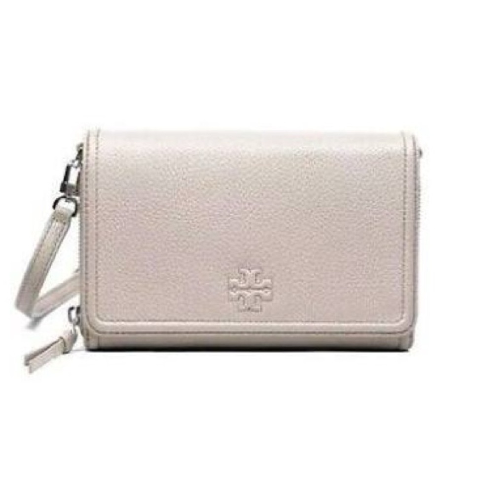 Tory Burch Flat Wallet Gray Crossbody Bag